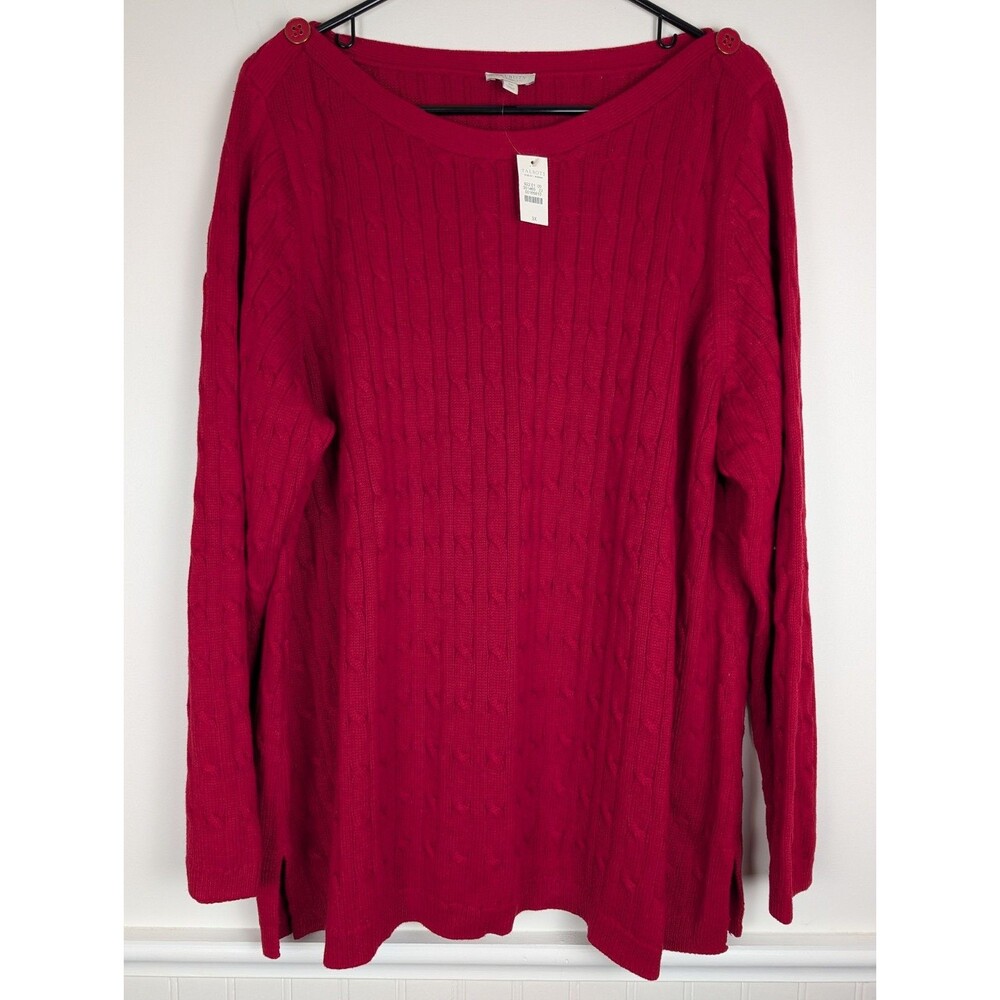 Talbots Womens Sweater Cotton Button Shoulder Long Sleeve Pullover Size 3X NWT